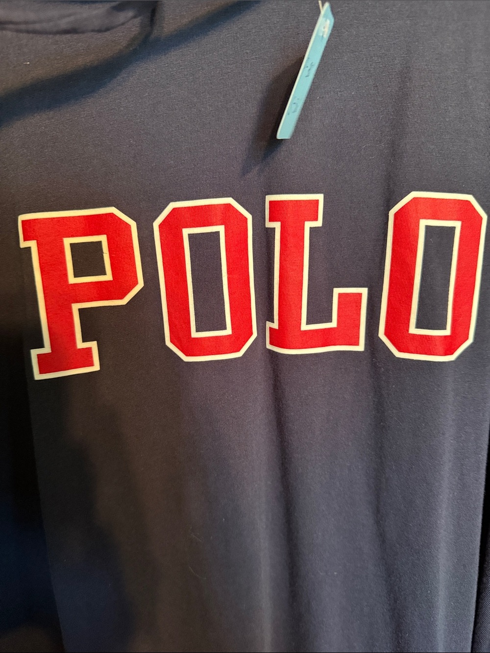 Polo Ralph Lauren Mens 3XB Navy Blue Graphic Logo Long Sleeve Hooded T-Shirt - Picture 4 of 7